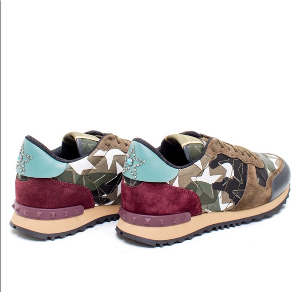 Limited Men Sz 9 (Euro Sz 42) Valentino Garavani Rockrunner Camo-star Multicolor - Picture 3 of 16